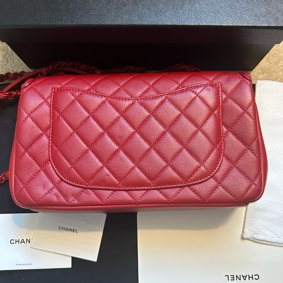 CC Filigree Leather Handbag, burgundy color. - Picture 7 of 15